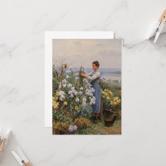 菊の花（庭の少女） カード (正面/裏面インサイチュ)