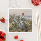 菊の花（庭の少女） スタンダードランチョンナプキン (インサイチュ)