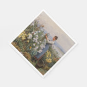 菊の花（庭の少女） スタンダードランチョンナプキン (角)