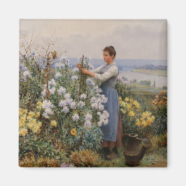 菊の花（庭の少女） マグネット