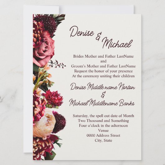 菊の花 招待状 (正面)