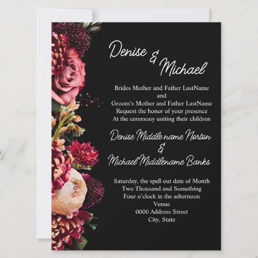 菊の花 招待状 (正面)