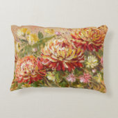 菊の草地:アクリル絵画の手。 アクセントクッション (裏面)