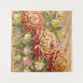 菊の草地:アクリル絵画の手。 タペストリー (正面(横))