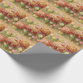 菊の草地:アクリル絵画の手。 ラッピングペーパー (角)