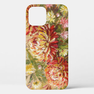 菊の草地:アクリル絵画の手。 iPhone 12ケース