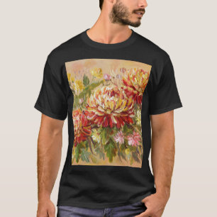 菊の草地:アクリル絵画の手。 Tシャツ