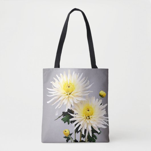 菊はっきりした抽象芸術 トートバッグ (正面)