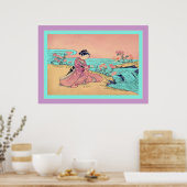 菊を摘む女性～ヴィンテージ ポスター (キッチン)