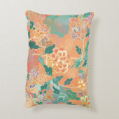 菊中国の:フローラオレンジ柄。 アクセントクッション (裏面(縦))