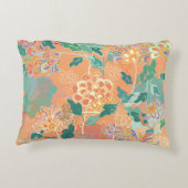 菊中国の:フローラオレンジ柄。 アクセントクッション (裏面)