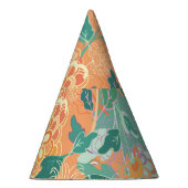 菊中国の:フローラオレンジ柄。 パーティーハット (右)