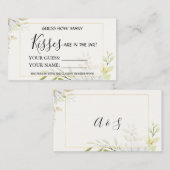 菊何枚のキスブライダルシャワーゲーム プレイスカード (正面/裏面)