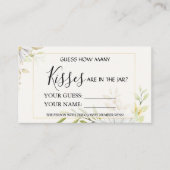 菊何枚のキスブライダルシャワーゲーム プレイスカード (正面)