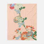 菊日本のデザイン フリースブランケット (正面)