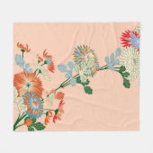 菊日本のデザイン フリースブランケット (正面(横))