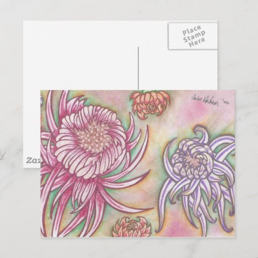 菊日本の ポストカード (正面/裏面)