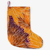 菊日本の:水彩継ぎ目なし模様 スモールクリスマスストッキング (正面)