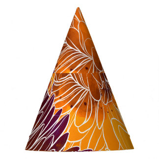 菊日本の：水彩継ぎ目なし模様 パーティーハット