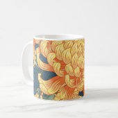 菊日本の：黄色の花柄。 コーヒーマグカップ (正面左)