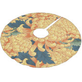 菊日本の:黄色の花柄。 ブラッシュドポリエステルツリースカート (アングル)