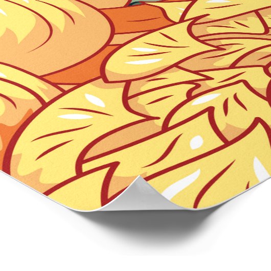 菊日本の:黄色の花柄。 ポスター (角)