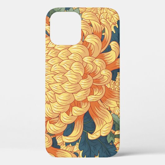 菊日本の:黄色の花柄。 Case-Mate iPhoneケース (裏面)