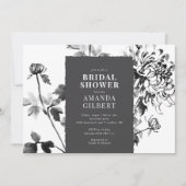 菊水墨画ブライダルシャワーの招待状 招待状 (正面)