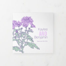 菊紫の花スケッチ 三つ折りプログラム