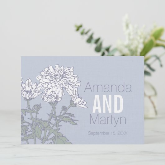 菊結婚白の花結婚式 招待状 (スタンド正面)