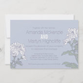 菊結婚白の花結婚式 招待状 (裏面)