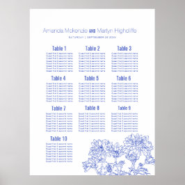 菊結婚青描絵図案 ポスター