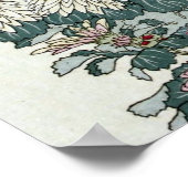 菊花とビー日本の北斎 ポスター (角)