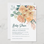 菊花パンパスグラスユーカリプトゥスオーキランズインヴィ 招待状 (正面)