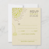 菊花フローラエレガントな結婚式RSVP 出欠カード (裏面)