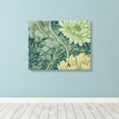 菊花入り壁紙パターン見本 キャンバスプリント (インサイチュ (ウッドフロア))