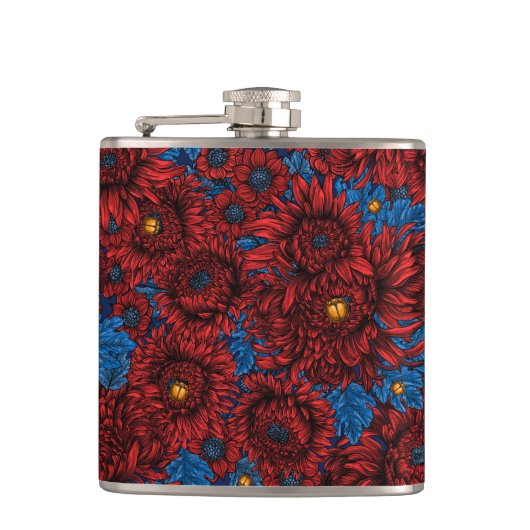 菊花及びオレンジカブトムシ フラスク (正面)