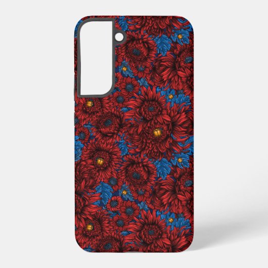 菊花及びオレンジカブトムシ SAMSUNG GALAXYケース (裏面)