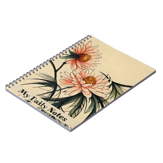 菊花墨絵イン日本のクスケッチ ノートブック (左側)