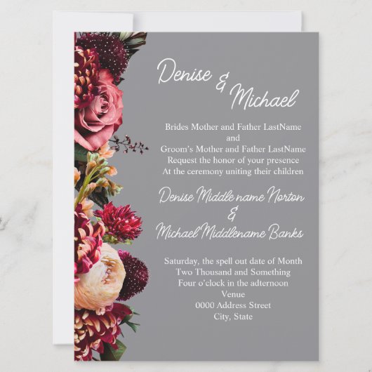 菊花彫刻石色彩 招待状 (正面)