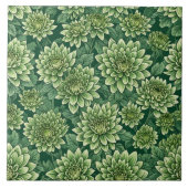 菊花文様 タイル (正面)