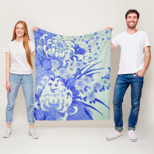 菊花日本のデザイン フリースブランケット (インサイチュ)