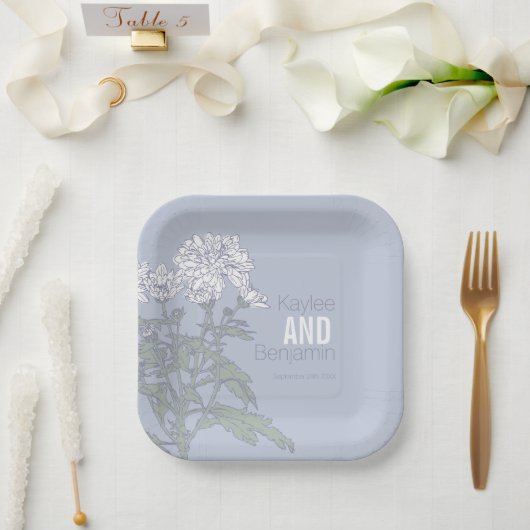 菊花結婚紙プレート ペーパープレート (ウェディング)