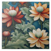 菊鮮やかデザイン タイル (正面)