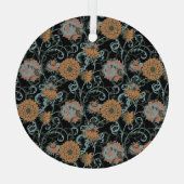 菊黒背景、フローラヴィンテージ。 ガラスオーナメント (裏面)