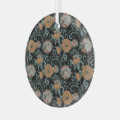 菊黒背景、フローラヴィンテージ。 ガラスオーナメント (正面左)