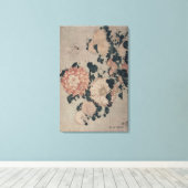 菊（カラースウッドブロック） キャンバスプリント (インサイチュ (ウッドフロア))