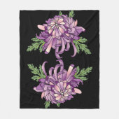 菊 フリースブランケット (正面)