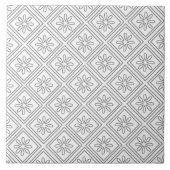 菊（ホワイト） タイル (正面)