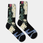 菊、流水、日本の花 ソックス (右)